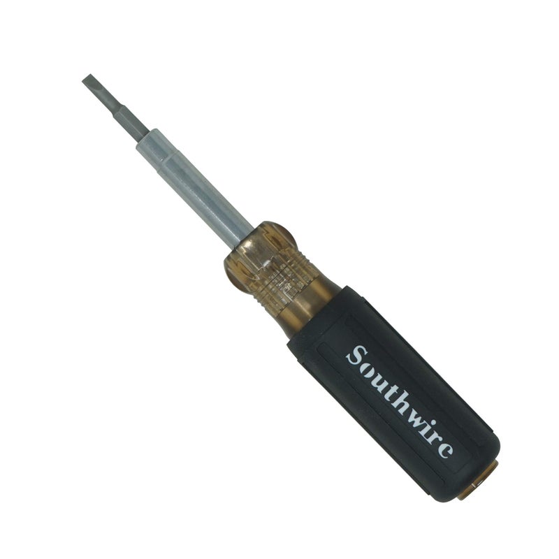 Southwire 65028840 SD6N1P 6-in-1 Screwdriver, Includes 5/16 nut Drivers, 1 and #0 Phillips 1/4'' and 3/16'' Slotted Tips - Image 1